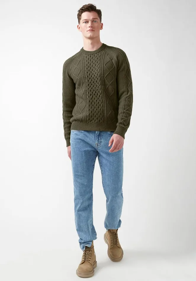 Men Wiloss Olive Mens Sweater Burnt Olive Buffalo David Bitton Sweaters