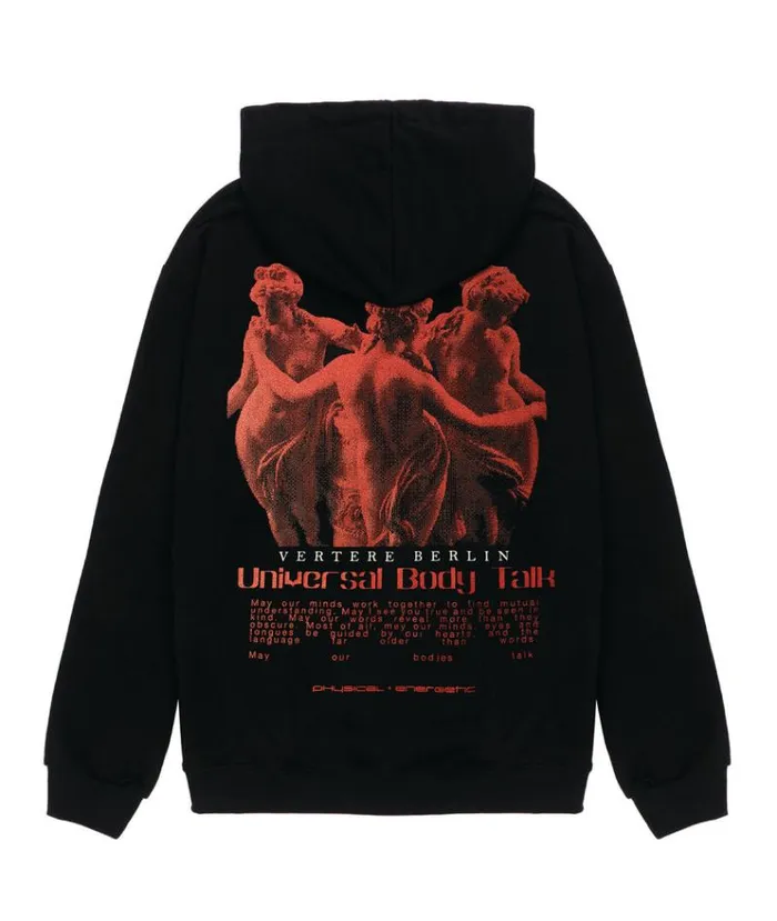 MenWomen SWEATERS and HOODIES Vertere Berlin UNIVERSAL BODY TALK HOODIE 8211 BLACK