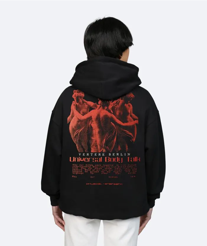 MenWomen SWEATERS and HOODIES Vertere Berlin UNIVERSAL BODY TALK HOODIE 8211 BLACK