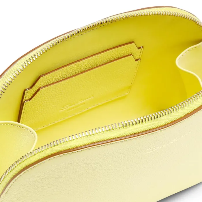 MenWomen Yellow Tumbled Leather Pouch Santoni Small Leather Goods