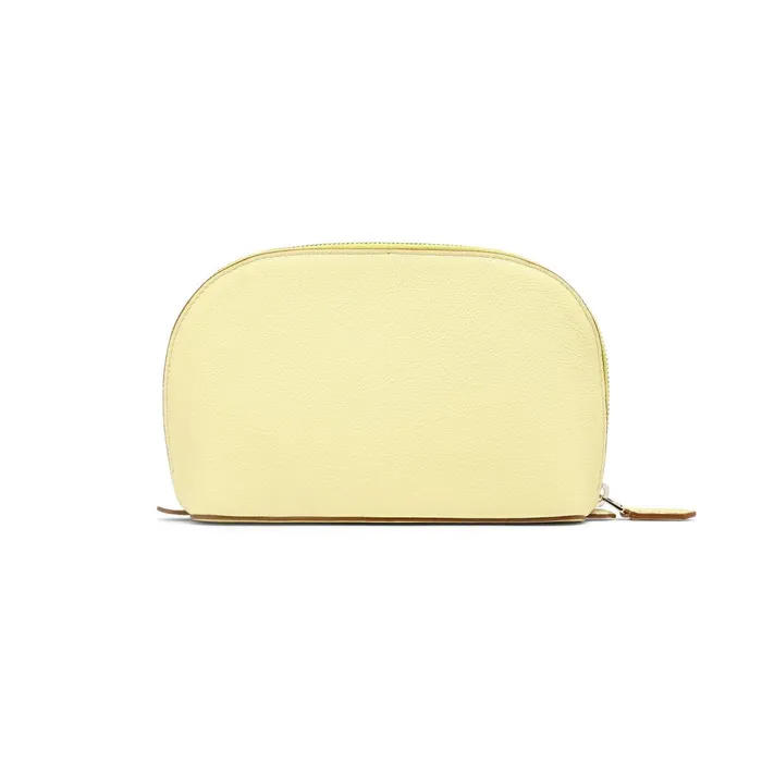 MenWomen Yellow Tumbled Leather Pouch Santoni Small Leather Goods