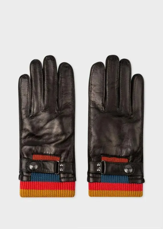 Mens 039Artist Stripe039 Cuff Gloves Paul Smith Hats and Gloves