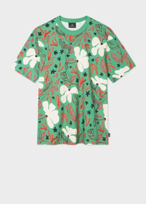 Mens 039Sea Floral039 Print TShirt Paul Smith TShirts