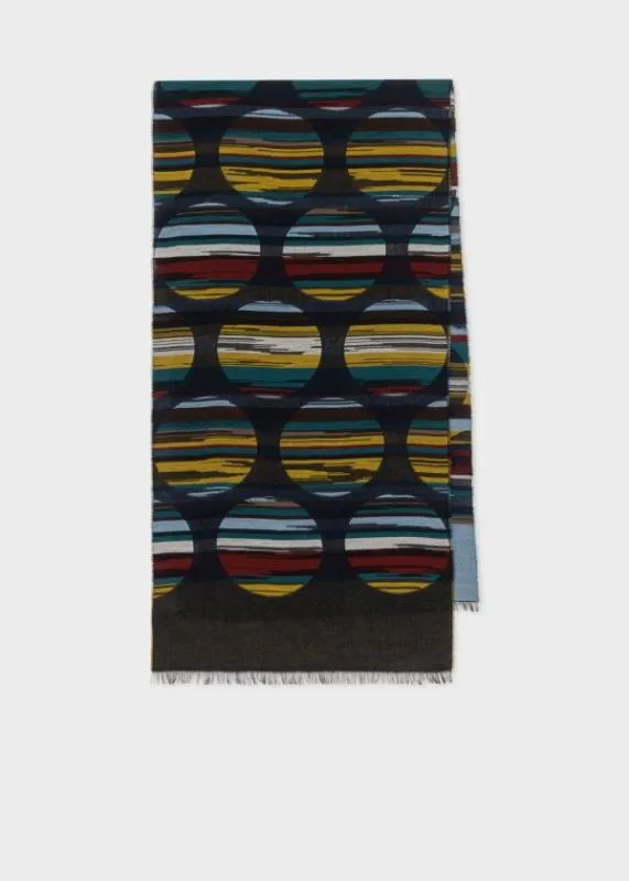 Mens 039Signature Stripe Polka Dot039 Scarf Paul Smith Scarves
