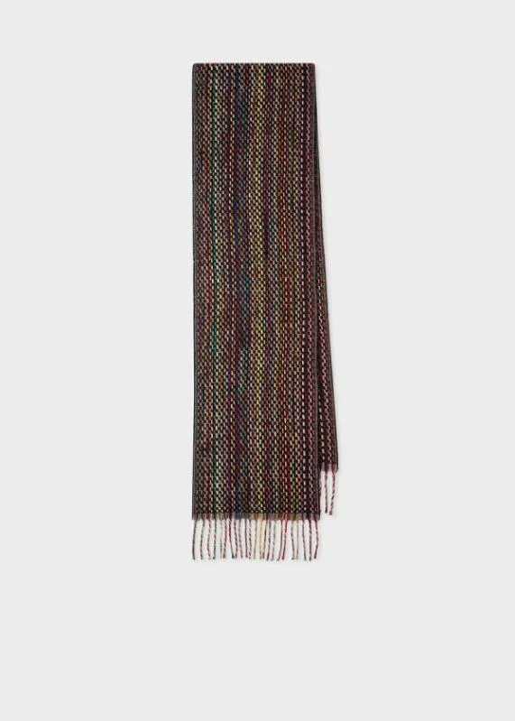 Mens Basket Weave Signature Stripe Cashmere Scarf Paul Smith Scarves Mens Basket Weave Signature Stripe Cashmere Scarf Paul Smith Scarves