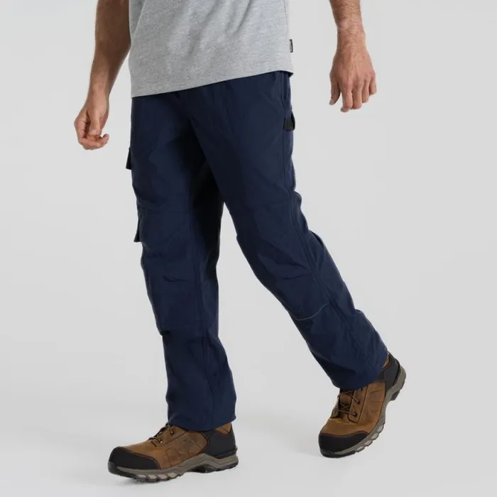 Mens Cargo Trousers Craghoppers Bedale Stretch Cargo Workwear Trousers Dark Navy