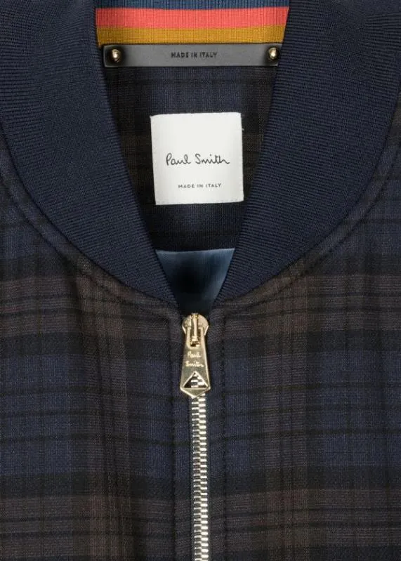 Mens Check DoubleFace Bomber Jacket Paul Smith Coats and Jackets Mens Check DoubleFace Bomber Jacket Paul Smith Coats and Jackets