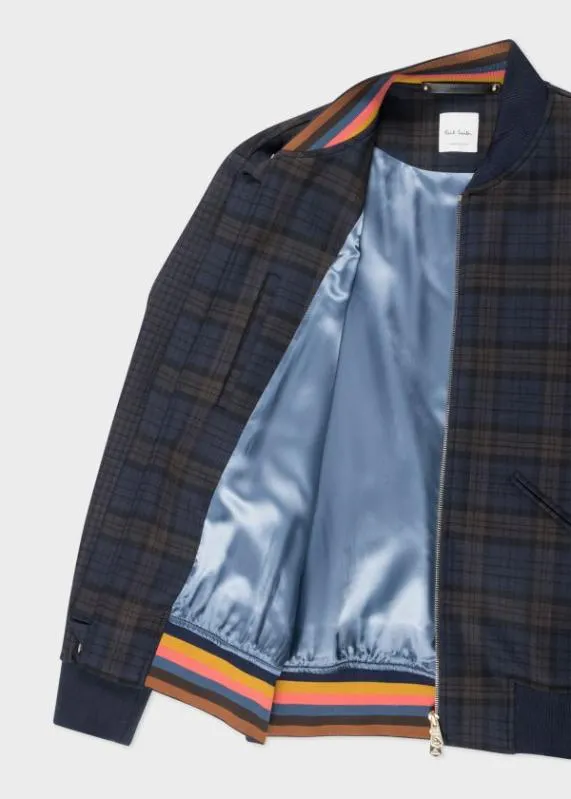 Mens Check DoubleFace Bomber Jacket Paul Smith Coats and Jackets Mens Check DoubleFace Bomber Jacket Paul Smith Coats and Jackets
