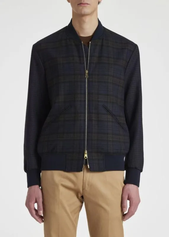 Mens Check DoubleFace Bomber Jacket Paul Smith Coats and Jackets Mens Check DoubleFace Bomber Jacket Paul Smith Coats and Jackets