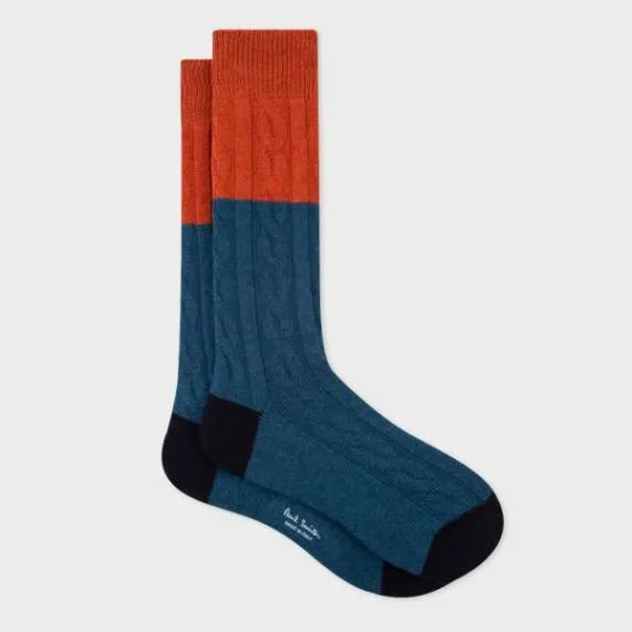 Mens Colour Block Cable Knit Socks Paul Smith Socks Mens Colour Block Cable Knit Socks Paul Smith Socks