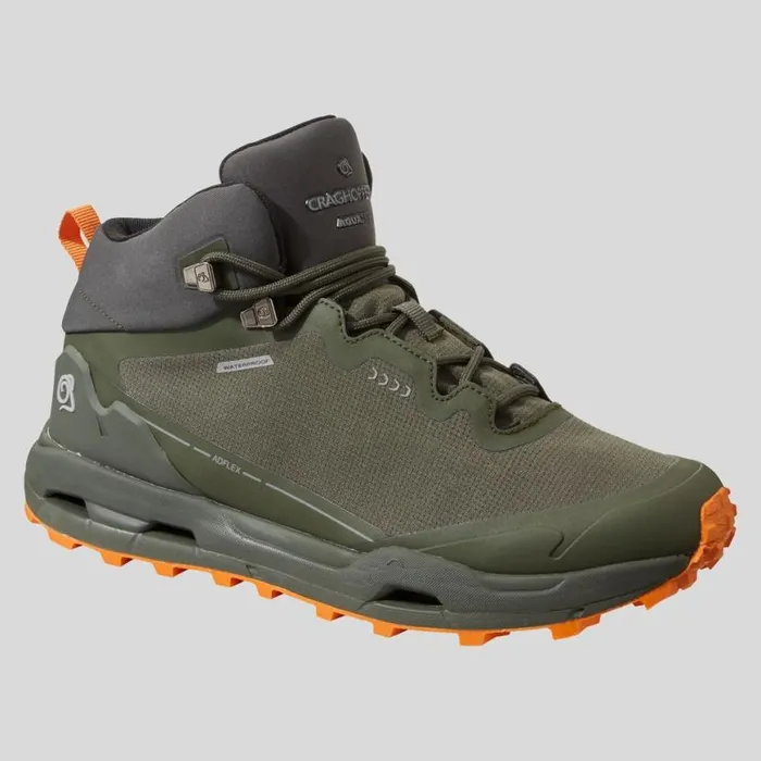 MensEquipment Walking Boots Craghoppers Adflex Boots Mid Khaki Magma Orange
