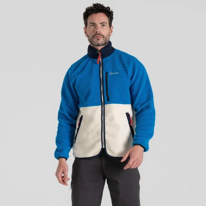 Mens Full Zip Fleece Craghoppers Franklin Full Zip Fleece Howlite Blue Ecru