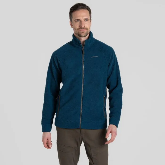 Mens Full Zip Fleece Craghoppers Karlton Full Zip Fleece Tourmaline Blue