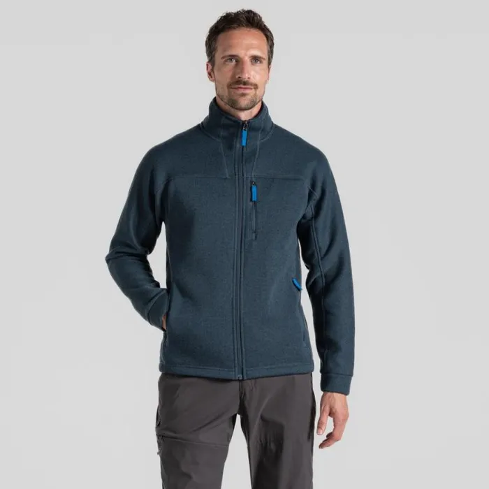 Mens Full Zip Fleece Craghoppers Torney II Full Zip Fleece Blue Stone Marl