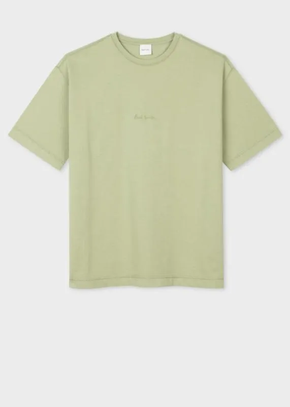 Mens GarmentDye Embroidered Logo TShirt Paul Smith TShirts