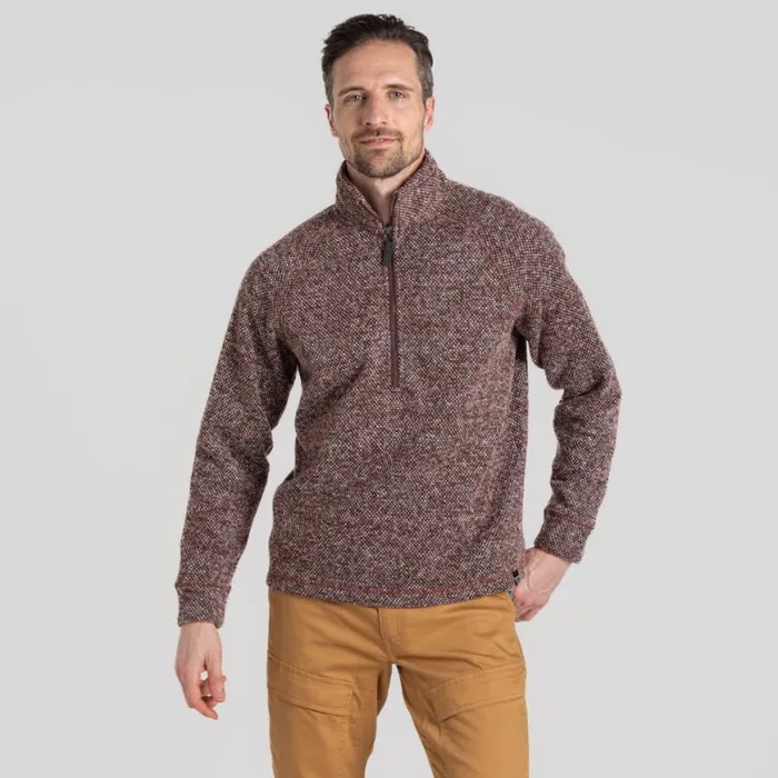 Mens Half Zip Fleece Craghoppers Rubeus Half Zip Fleece Axinite Red