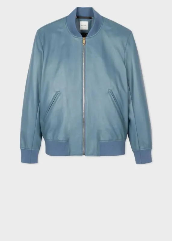 Mens Leather Bomber Jacket Paul Smith Coats and Jackets