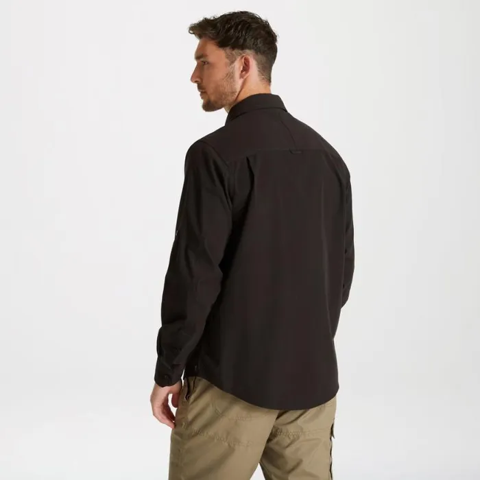 Mens Long Sleeve Craghoppers Expert Kiwi Long Sleeved Shirt Black Mens Long Sleeve Craghoppers Expert Kiwi Long Sleeved Shirt Black