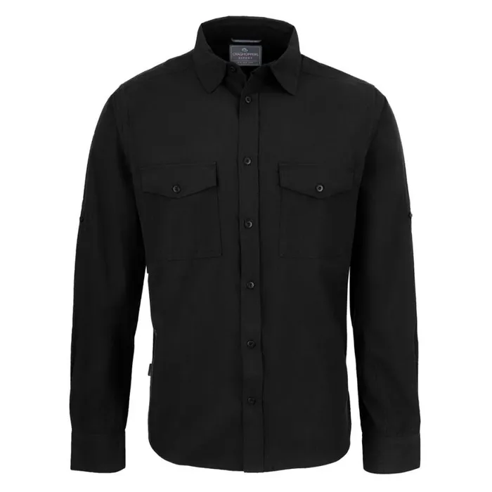 Mens Long Sleeve Craghoppers Expert Kiwi Long Sleeved Shirt Black Mens Long Sleeve Craghoppers Expert Kiwi Long Sleeved Shirt Black