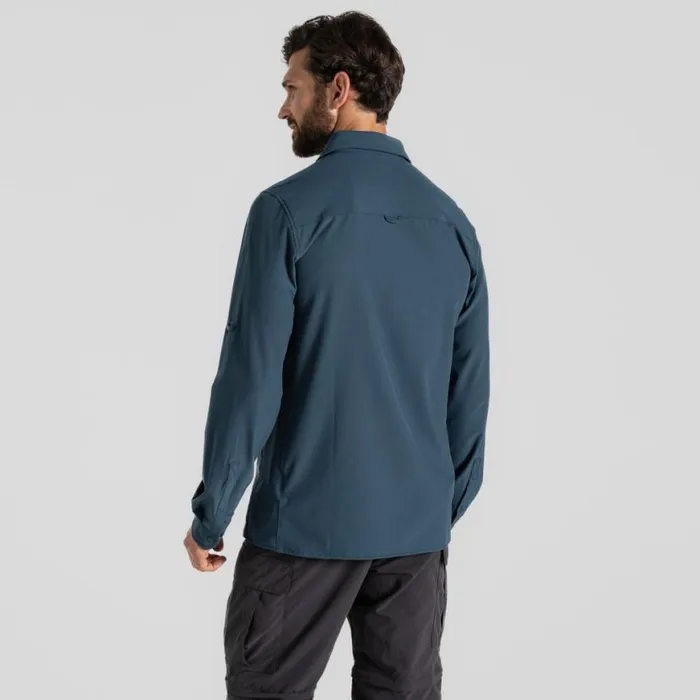 Mens Long Sleeve Craghoppers NosiLife Pro Long Sleeved Shirt V Blue Stone Mens Long Sleeve Craghoppers NosiLife Pro Long Sleeved Shirt V Blue Stone