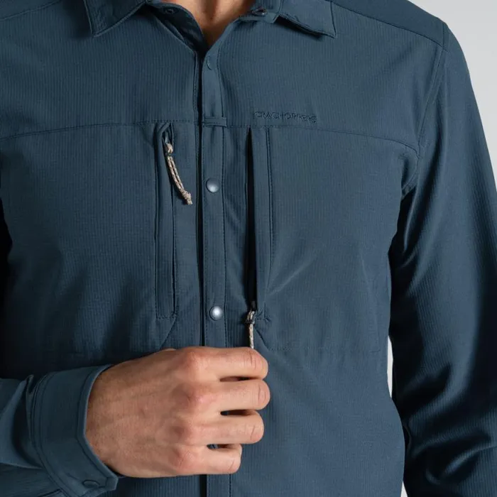 Mens Long Sleeve Craghoppers NosiLife Pro Long Sleeved Shirt V Blue Stone Mens Long Sleeve Craghoppers NosiLife Pro Long Sleeved Shirt V Blue Stone