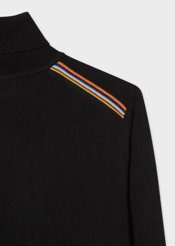 Mens Merino TurtleNeck Sweater With 039Signature Stripe039 Trim Paul Smith Sweaters Mens Merino TurtleNeck Sweater With 039Signature Stripe039 Trim Paul Smith Sweaters