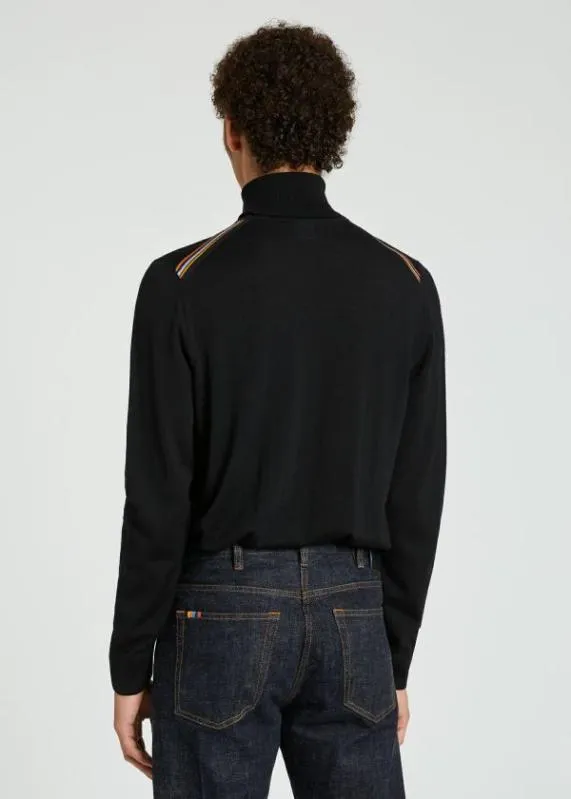 Mens Merino TurtleNeck Sweater With 039Signature Stripe039 Trim Paul Smith Sweaters Mens Merino TurtleNeck Sweater With 039Signature Stripe039 Trim Paul Smith Sweaters