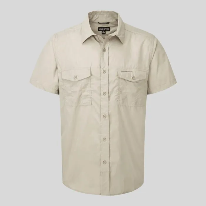 Mens Short Sleeve Craghoppers Kiwi Short Sleeved Shirt Oatmeal Mens Short Sleeve Craghoppers Kiwi Short Sleeved Shirt Oatmeal