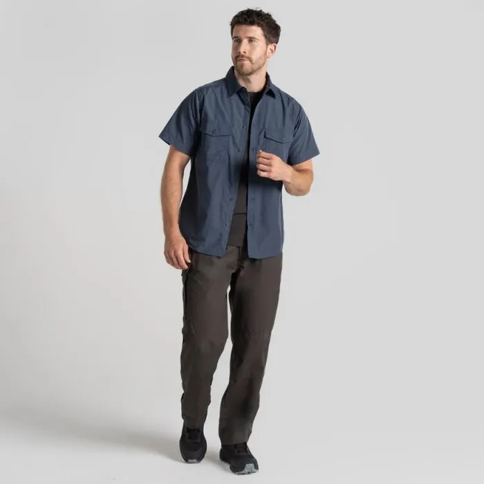 Mens Short Sleeve Craghoppers Kiwi Short Sleeved Shirt Ombre Blue Mens Short Sleeve Craghoppers Kiwi Short Sleeved Shirt Ombre Blue