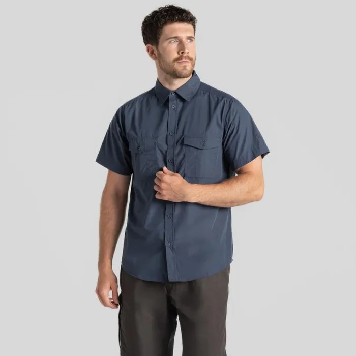 Mens Short Sleeve Craghoppers Kiwi Short Sleeved Shirt Ombre Blue Mens Short Sleeve Craghoppers Kiwi Short Sleeved Shirt Ombre Blue