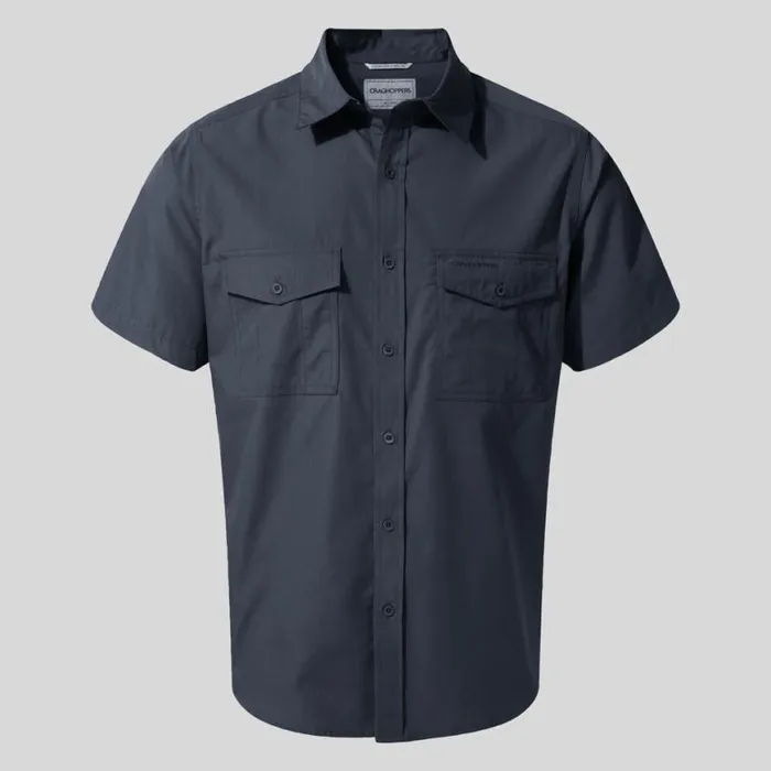 Mens Short Sleeve Craghoppers Kiwi Short Sleeved Shirt Ombre Blue Mens Short Sleeve Craghoppers Kiwi Short Sleeved Shirt Ombre Blue