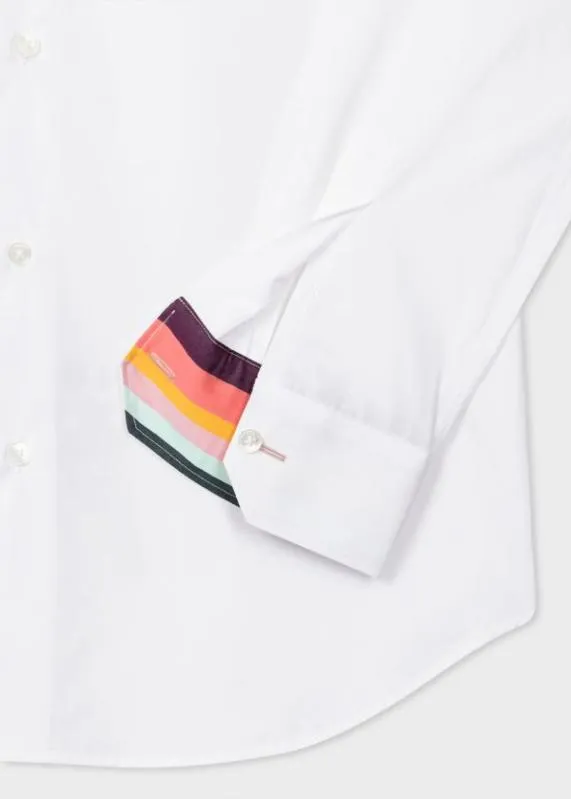 Mens SlimFit Shirt With 039Artist Stripe039 Cuff Lining Paul Smith Shirts