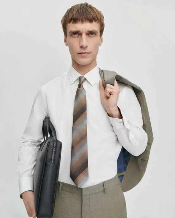 Mens Super SlimFit Shirt With 039Artist Stripe039 Cuff Lining Paul Smith Shirts