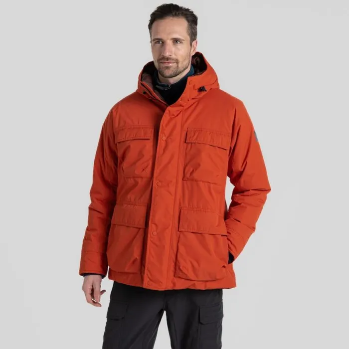 Mens Waterproof Jackets Craghoppers Breckon Waterproof Jacket Carnelian Orange
