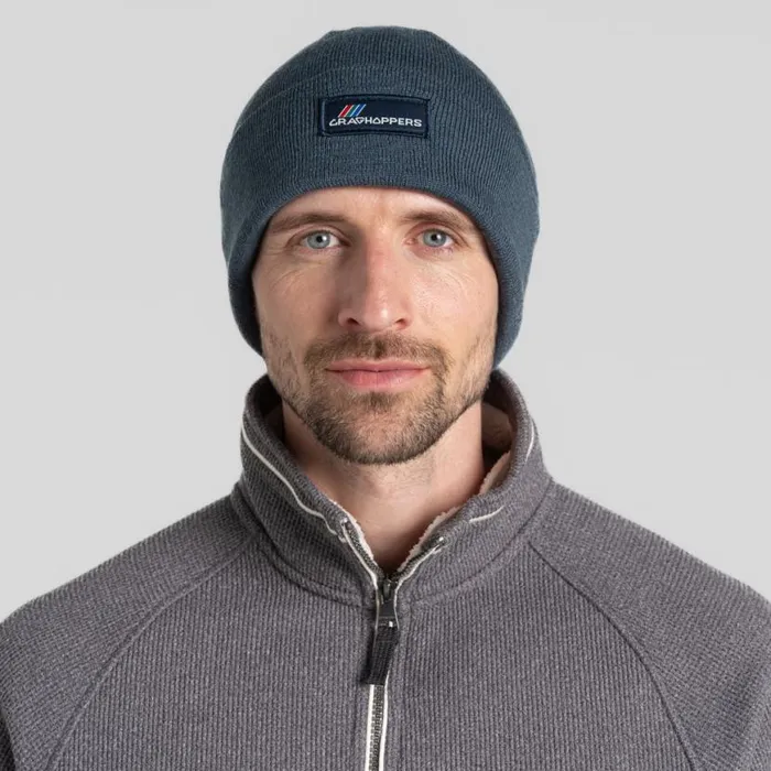 MensWomens Hats Craghoppers Archive II Beanie Blue Stone MensWomens Hats Craghoppers Archive II Beanie Blue Stone