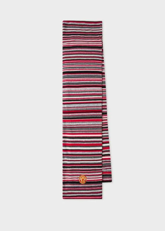 MensWomens Paul Smith and Manchester United U2013 Striped WoolCashmere Scarf Paul Smith Scarves MensWomens Paul Smith and Manchester United U2013 Striped WoolCashmere Scarf Paul Smith Scarves