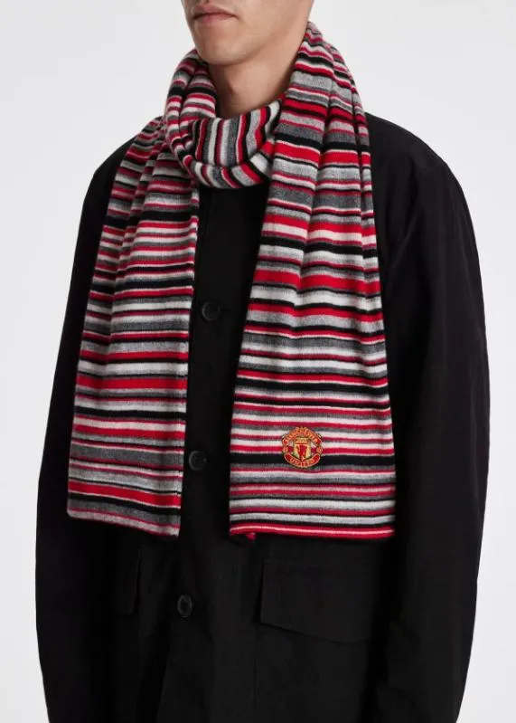 MensWomens Paul Smith and Manchester United U2013 Striped WoolCashmere Scarf Paul Smith Scarves MensWomens Paul Smith and Manchester United U2013 Striped WoolCashmere Scarf Paul Smith Scarves
