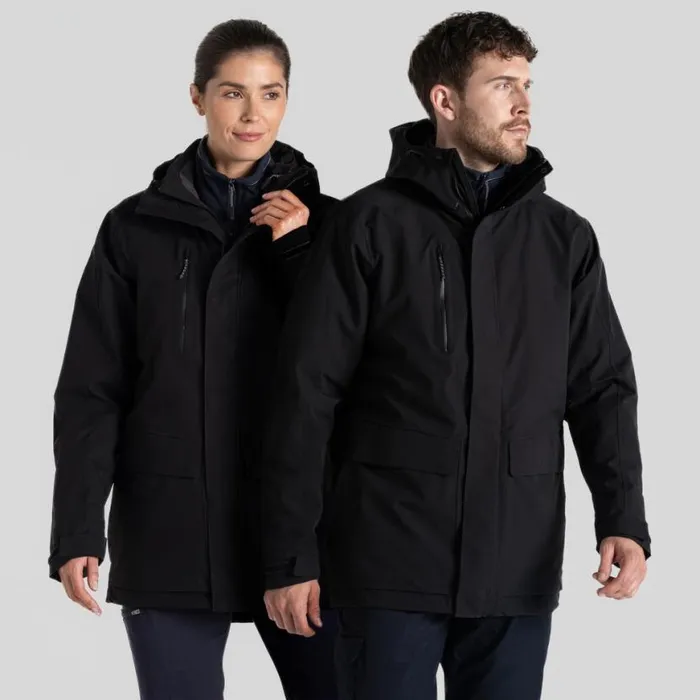 MensWomens Waterproof Jackets Craghoppers Expert Kiwi Pro Stretch 3in1 Jacket Black