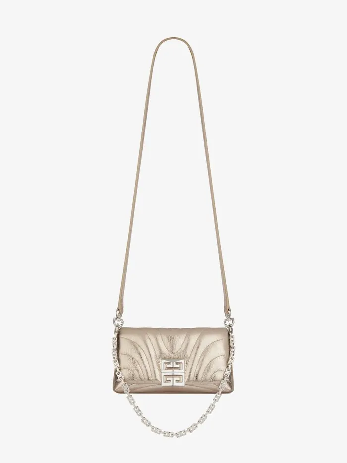 Micro 4g Soft BagIn Laminated Leather Dusty Golden Women Givenchy Shoulder Bags