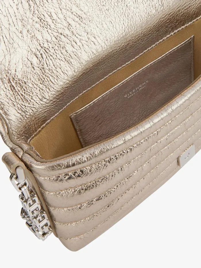 Micro 4g Soft BagIn Laminated Leather Dusty Golden Women Givenchy Shoulder Bags