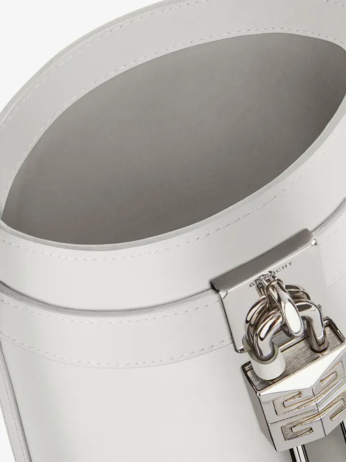 Micro Shark Lock Bucket Bag In Box Leather Ivory Women Givenchy Shark Lock