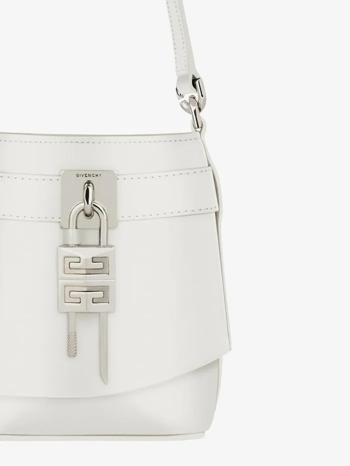 Micro Shark Lock Bucket Bag In Box Leather Ivory Women Givenchy Shark Lock