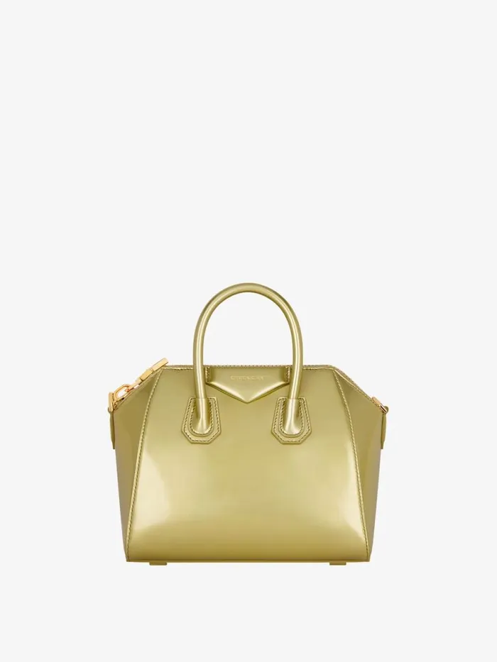 Mini Antigona Bag In Patent Effect Leather Almond Green Women Givenchy Crossbody Bags