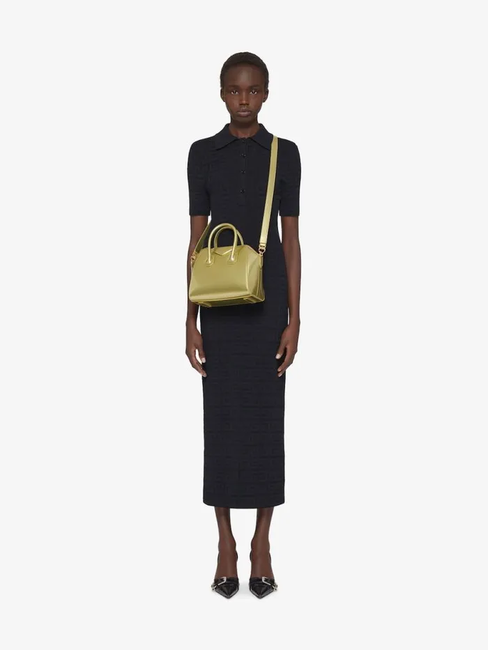 Mini Antigona Bag In Patent Effect Leather Almond Green Women Givenchy Crossbody Bags