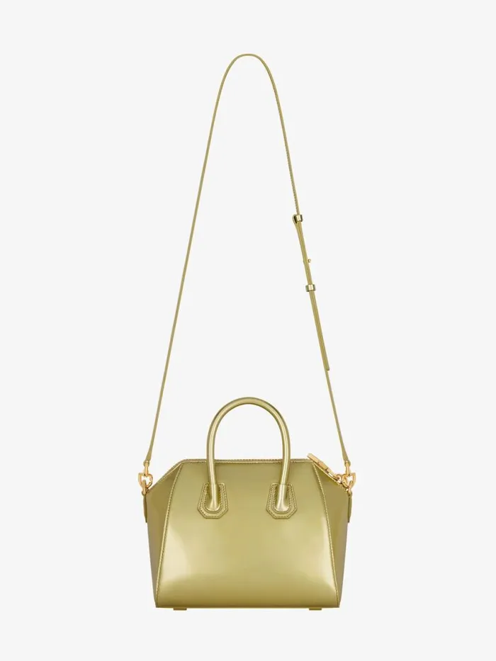 Mini Antigona Bag In Patent Effect Leather Almond Green Women Givenchy Crossbody Bags
