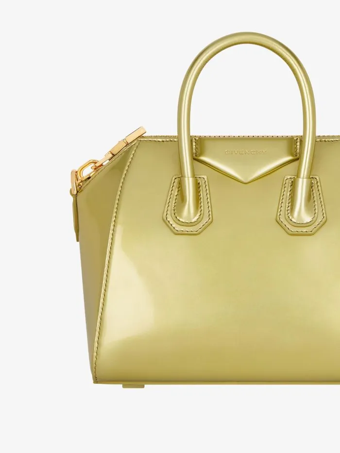 Mini Antigona Bag In Patent Effect Leather Almond Green Women Givenchy Crossbody Bags