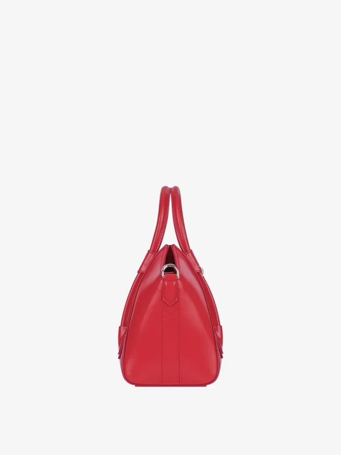 Mini Antigona Lock Bag In Box Leather Red Women Givenchy Crossbody Bags