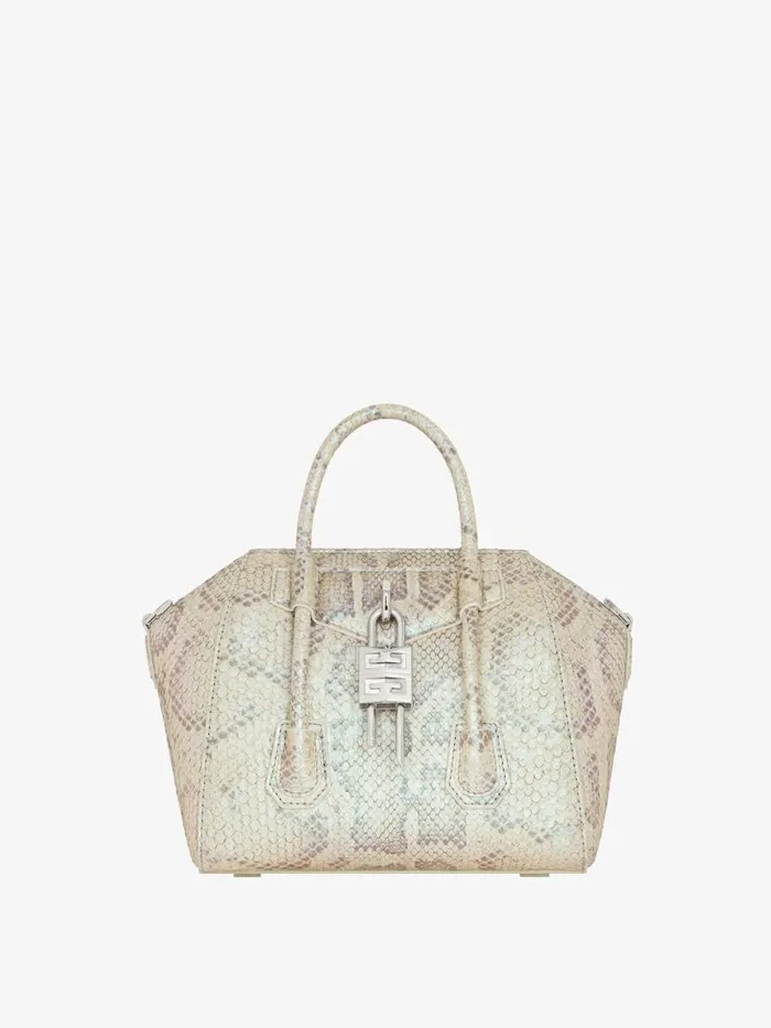 Mini Antigona Lock Bag In Python With Pearl Effect Dusty Golden Women Givenchy Crossbody Bags Mini Antigona Lock Bag In Python With Pearl Effect Dusty Golden Women Givenchy Crossbody Bags