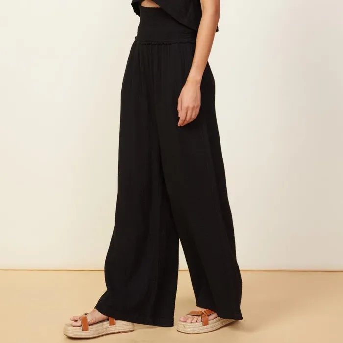 MONROW Pants Gauze Smocked Flare Pant 8211 Women MONROW Pants Gauze Smocked Flare Pant 8211 Women