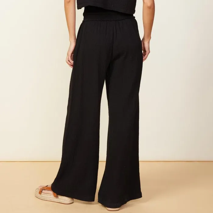 MONROW Pants Gauze Smocked Flare Pant 8211 Women MONROW Pants Gauze Smocked Flare Pant 8211 Women